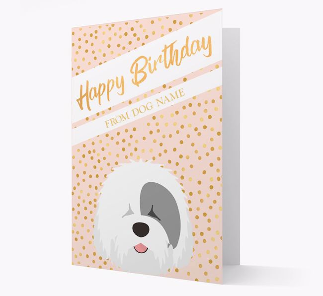 Personalised 'Happy Birthday' Gold Detail {breedFullName} Card